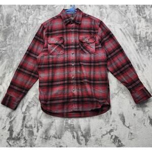 Jachs Shirt Mens M Red Plaid Heritage‎ Flannel Long Sleeve Button Up Outdoors